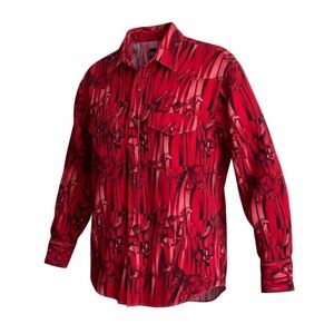 Vintage Wrangler Western Shirts Running Horses All Over Print Pearl Snap Mens L